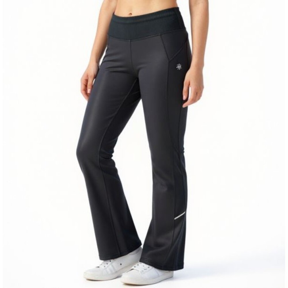 Athleta Runabout Yoga Bootcut Pants Women Small Gray Mesh Insets Reflective